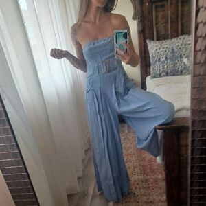 Free People XS Linen Jumpsuit